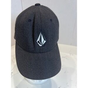 Volcom Fullstone Heather Youth Stretch Flexfit Hat Charcoal Grey Cap Logo